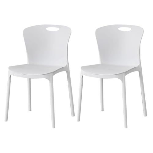 Set mit 2 stapelbaren Esszimmerstühlen aus Kunststoff, Vintage-Stil, wasserdicht von Generisch