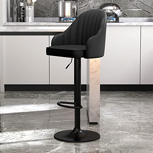 Set mit 2 verstellbaren Barhockern aus PU-Leder mit Rückenlehne, Thekenhöhe, Kücheninselsitze, schwarze Metallbeine für Zuhause, Bars, Bistros, Restaurants Set mit 2 verstellbaren Barhockern aus PU-Leder mit Rückenlehne, Thekenhöhe, Kücheninselsitze, schwarze Metallbeine für Zuhause, Bars, Bistros, Restaurants von Generisch