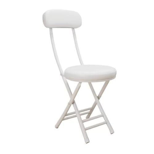 Set mit 2 zusammenklappbaren runden Barhockern, robuste gepolsterte Thekenhöhe Stühle mit Rückenlehne, tragbare faltbare Fußhocker, stilvolles weißes Design für Küche und Esszimmer Set mit 2 zusammenklappbaren runden Barhockern, robuste gepolsterte Thekenhöhe Stühle mit Rückenlehne, tragbare faltbare Fußhocker, stilvolles weißes Design für Küche und Esszimmer von Generisch