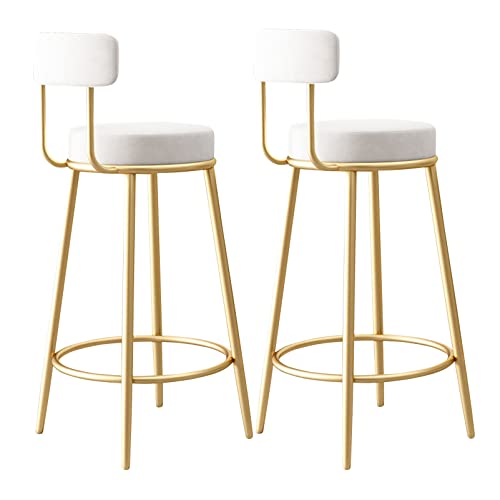 Set mit 4 Samt-Frühstücksstühlen mit Rückenlehne, hohe Hocker für Kücheninsel und Heimessen Set mit 4 Samt-Frühstücksstühlen mit Rückenlehne, hohe Hocker für Kücheninsel und Heimessen von Generisch