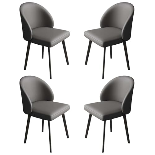 Set mit 4 Vintage-Esszimmerstühlen, Küchentheke, Loungesessel mit Metallbeinen, Sitz und Rückenlehne aus PU-Leder, perfekt für Wohnzimmer und Eckräume Set mit 4 Vintage-Esszimmerstühlen, Küchentheke, Loungesessel mit Metallbeinen, Sitz und Rückenlehne aus PU-Leder, perfekt für Wohnzimmer und Eckräume von Generisch