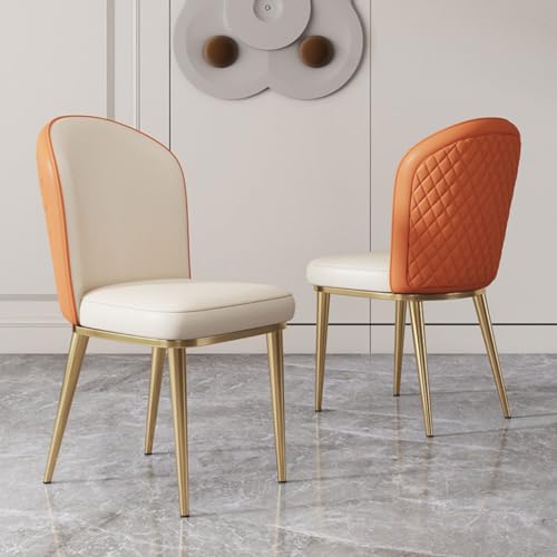 Set mit 4 modernen, gepolsterten Esszimmerstühlen mit Kunstledersitzen, Rückenlehne und Metallbeinen, grau, ideal für Esszimmer, Küche, Lounge, Empfangsbereich, Theke oder Eckbereiche von Generisch