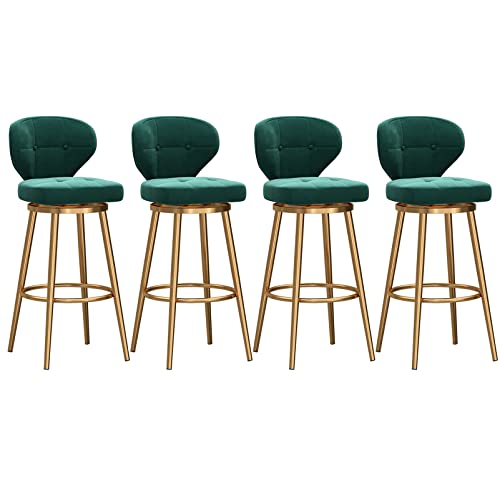 Set mit 4 modernen Barhockern aus Samt, Barhocker mit Rückenlehne, ideal für Zuhause, Küche, Insel oder Esszimmer von Generisch