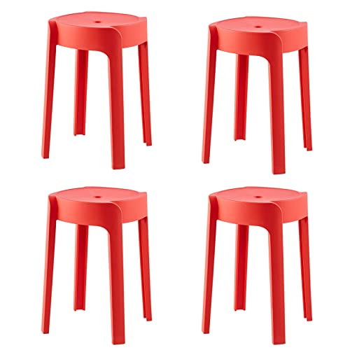 Set mit 4 modernen Kunststoff-Stapelhockern, Wirbel-Design, runde Nesting-Barstühle mit X-Form-Verbindung und rutschfesten Fußpolstern ideal für Zuhause, Küche, Büro, unterstützt bis zu 150 kg Set mit 4 modernen Kunststoff-Stapelhockern, Wirbel-Design, runde Nesting-Barstühle mit X-Form-Verbindung und rutschfesten Fußpolstern ideal für Zuhause, Küche, Büro, unterstützt bis zu 150 kg von Generisch