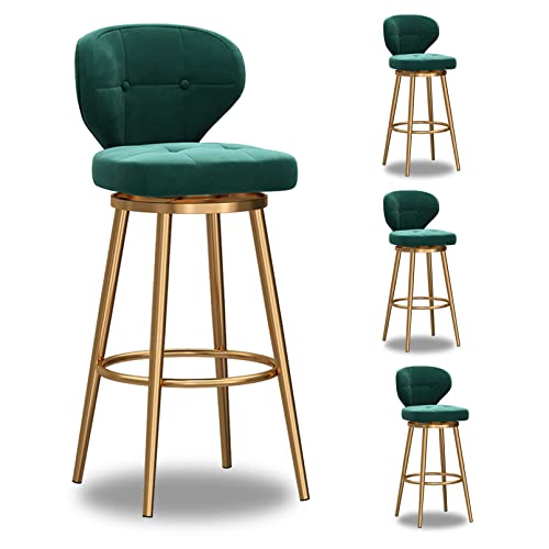 Set mit 4 modernen Samt-Drehhockern – 360° Barhocker mit Rückenlehne für Kücheninsel & Esszimmer – stilvolle grüne Thekenhöhe 75 cm Set mit 4 modernen Samt-Drehhockern – 360° Barhocker mit Rückenlehne für Kücheninsel & Esszimmer – stilvolle grüne Thekenhöhe 75 cm von Generisch