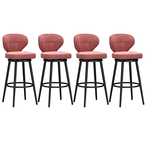 Set mit 4 modernen Samt-Drehhockern mit Rückenlehne für Kücheninsel und Esszimmer Set mit 4 modernen Samt-Drehhockern mit Rückenlehne für Kücheninsel und Esszimmer von Generisch