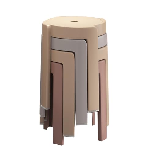 Set mit 4 stapelbaren, modernen Esszimmerstühlen, Hochstühle mit rutschfesten Fußpolstern und verstecktem Design für Esszimmer, Wohnzimmer, Arbeitszimmer und Wohnung von Generisch