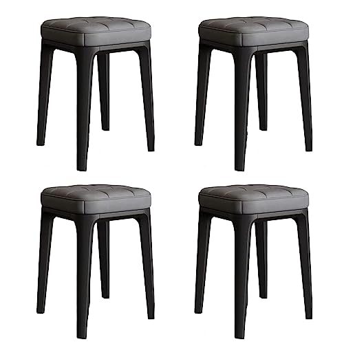Set mit 4 stapelbaren Hockern mit gepolsterten Sitzen, tragbare Nesting-Stühle für kompaktes Essen und Heim-Sitzen von Generisch