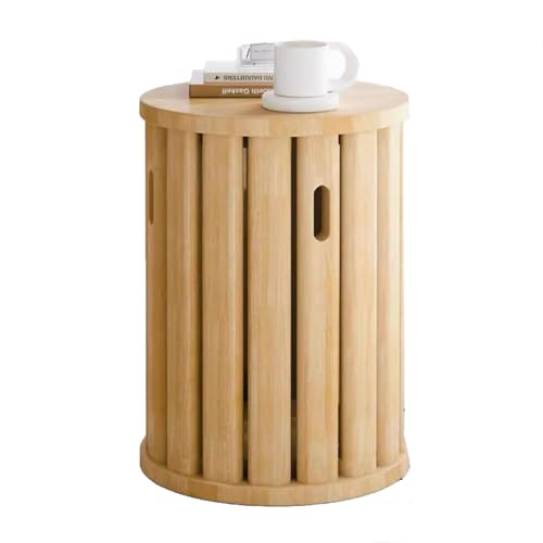 Set mit 4 stapelbaren Holzhockern – platzsparende multifunktionale Nachttische, vielseitige Beistell- und Nachttische, natürliches Holz-Finish, perfekt für Zuhause und Büro von Generisch