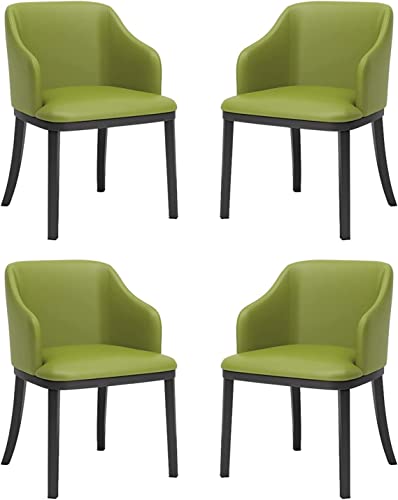 Set mit 4 stilvollen Esszimmerstühlen aus grasgrünem Leder – gepolsterte Sessel mit hoher Rückenlehne und weichen Sitzen und schwarzen Metallbeinen, ideal für Wohnzimmer- und Lounge-Dekor Set mit 4 stilvollen Esszimmerstühlen aus grasgrünem Leder – gepolsterte Sessel mit hoher Rückenlehne und weichen Sitzen und schwarzen Metallbeinen, ideal für Wohnzimmer- und Lounge-Dekor von Generisch