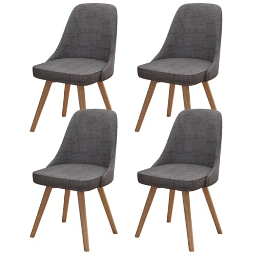 Set mit 4 stilvollen modernen Drehstühlen mit 360° Drehung und gepolstertem Leder, perfekt für Wohnzimmer, Schlafzimmer oder Büro, ergonomisches Design, Dunkelgrau von Generisch