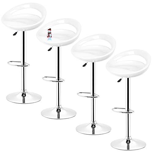 Set mit 4 verstellbaren Barhockern mit Rückenlehne, drehbar, Küchenstühle, Thekenhöhe, Barsitze, ideal für Cafés und Friseurläden, 43 x 43 x 81 x 101 cm von Generisch