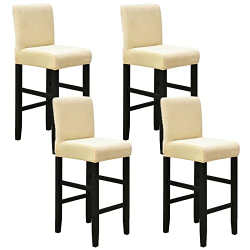 Set mit 4 weichen beigefarbenen Stretch-Samt-Barhocker-Bezügen, ideal für kurze Drehstühle für Esszimmerstühle, elegante Möbelschoner, langlebig und stilvoll von Generisch