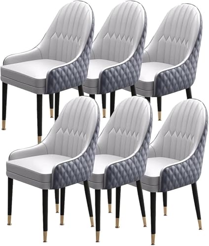 Set mit 6 modernen Akzentsesseln mit Mikrofaser-Leder, weich gepolsterter Sitz und Holzbeinen, für Küche, Wohnzimmer, Lounge, Hellgrau und Zementgrau Set mit 6 modernen Akzentsesseln mit Mikrofaser-Leder, weich gepolsterter Sitz und Holzbeinen, für Küche, Wohnzimmer, Lounge, Hellgrau und Zementgrau von Generisch