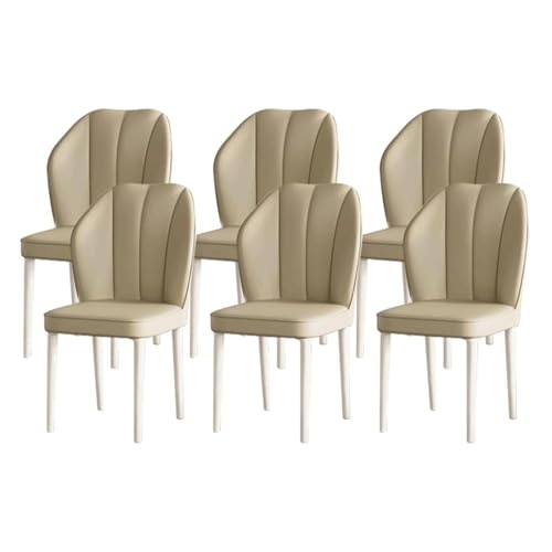 Set mit 6 modernen Esszimmerstühlen – Mid Century Style FX Leder Polsterstühle mit Beinen aus Karbonstahl – stilvoll und Esszimmermöbel von Generisch