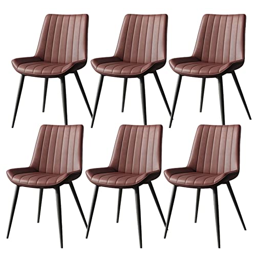 Set mit 6 modernen Esszimmerstühlen aus PU-Leder, mit Metallbeinen, stilvolle, moderne Möbel für Wohnzimmer oder Esszimmer von Generisch