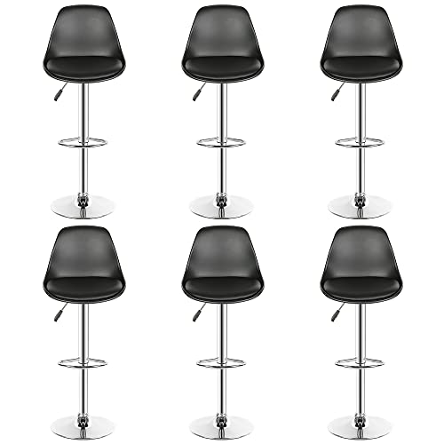Set mit 6 verstellbaren schwarzen Barhockern, 360° drehbar, Küchenstühle, moderne hohe Barsitze, perfekt für Zuhause, Pub oder Restaurant Set mit 6 verstellbaren schwarzen Barhockern, 360° drehbar, Küchenstühle, moderne hohe Barsitze, perfekt für Zuhause, Pub oder Restaurant von Generisch