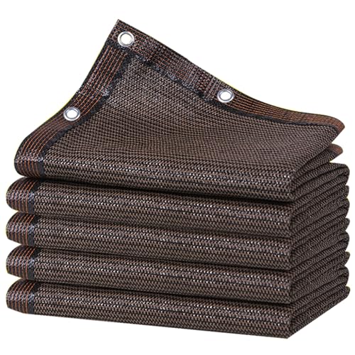 Shading Rate 90% Schattiernetz Sonnensegel Braun Schattentuch 1m 2m 3.0m 4m 5m 6m 7m 8m 9m 10m 11m 12m 13.0m 14m 15m Sonnenschutz für Terrasse Pergola Balkon Garten Pflanze Gewächshaus(6x7m) von Generisch