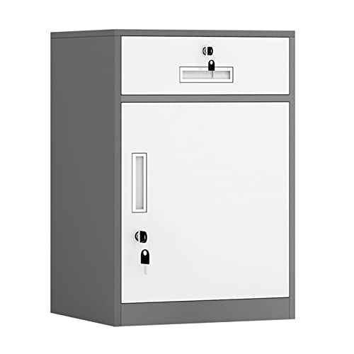Sicherer Aktenschrank aus Metall unter dem Schreibtisch mit Schloss, 1 Schublade und Ablagefach für legale und A4-Dokumente, vollständig montiert, Büronizer für Zuhause und Büro von Generisch