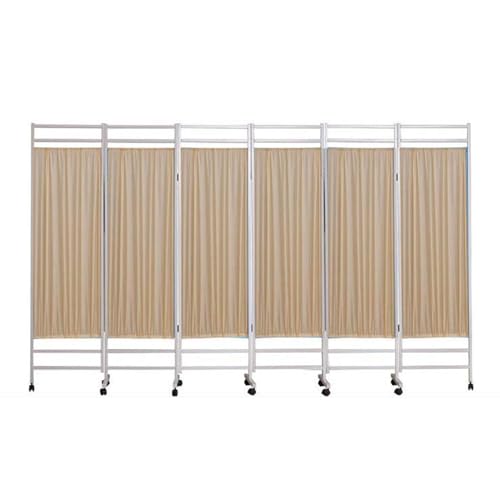 Sichtschutz for Krankenhäuser Auf Rädern, Tragbarer Und Faltbarer Raumteiler, Doppellagiges Nylongewebe, for Kliniken, Salons Und Büros, Leicht Zu Reinigen(Yellow,6 Panel) von Generisch