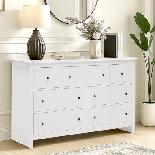 Sideboard,Kommode mit 7 Geräumige Schubladen,Moderner Minimalistischer Esszimmerschrank.für Schlafzimmer und Wohnzimmer, Flur,Esszimmer.152x40x89cm,Weiß Sideboard,Kommode mit 7 Geräumige Schubladen,Moderner Minimalistischer Esszimmerschrank.für Schlafzimmer und Wohnzimmer, Flur,Esszimmer.152x40x89cm,Weiß von Generisch