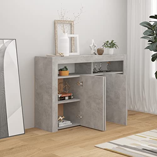 Sideboard Vitrine mit LED Leuchten für Wohnzimmer und Schlafzimmer - Maße 115,5x30x75cm von Generisch