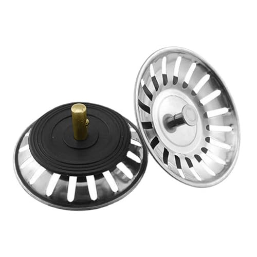 Sieb Abflussstopfen 2er Set – 7,8cm Edelstahl Waschbeckenstöpsel für Küche und Bad, Universal Spüle Stöpsel mit Abflusssieb für Spülbecken, leicht zu reinigen, langlebig von Generisch