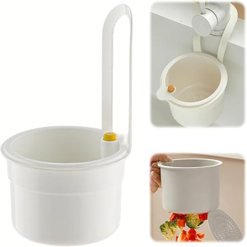Sieb FüR SpüLbecken, Waschbecken Sieb, Drain Basket Kitchen FüR SpüLe, Plastiksieb FüR SpüLbecken, Einstellbares HäNgendes SpüLbeckensieb, Siebkorb FüR KüChenabfallfilter (white 1pc) von Generisch