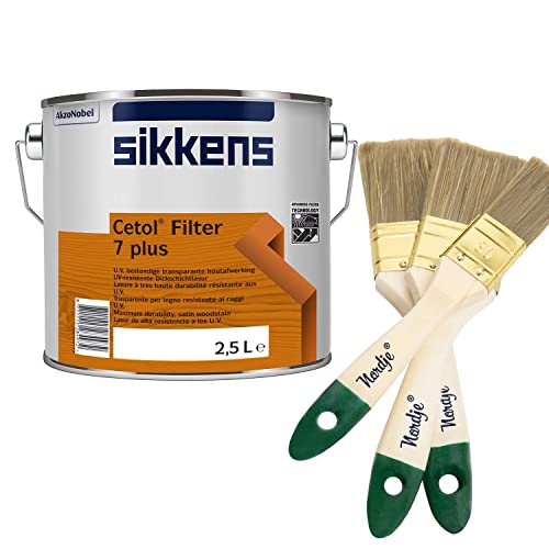 Sikkens Cetol Filter 7 Plus Holzlasur + Pinsel-Set 3-teilig (2,5L, Esche) von Generisch