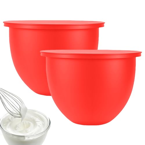 Silicon Bowl Liner Für Mixer, 2 Stück 5 Qt Silikoneinlagen Für Standmixerschüsseln, Faltbare Mixaid Silicone Liners for Kitchenaids Tilt-Head Mixers Für Teig, Teig, Zutaten von Generisch