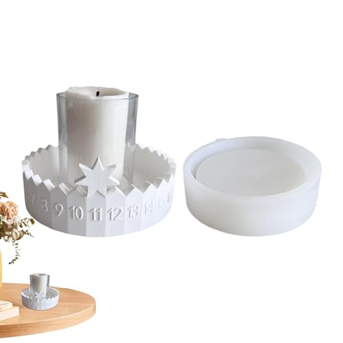 Silicone Adventskalender Form - Resin Gießform Für Weihnachtsbasteln | Kreative Kerzenhalter Form Saisonale Deko Für Tisch Wohnung Auto Büro von Generisch
