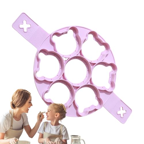 Silicone Pancake Mold - 15.55x9.06 Inches Pancakes Maker Shaper for Cooking, Cute Bear 7-Compartment Silicone wsith Egg Ring, Multifunctional Kitchen Gadget for Frying, Eggs, and Breakfast Use von Generisch