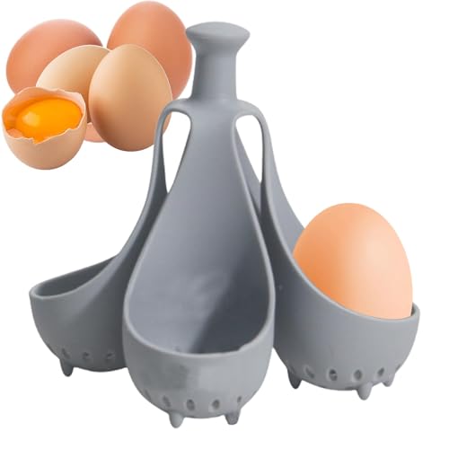Silikon-Eier-Pochierbecher – Silikon-Eierkocher | Luftfritteusen-Eierpochierer | Silikon-Eierbecher | spülmaschinenfest Küche Eieraufbewahrung Rack Eierpochierbecher hochtemperaturbeständig passt in von Generisch