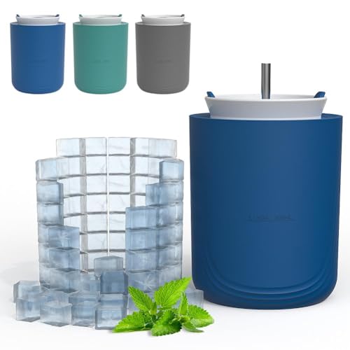 Silikon-Eiswürfelform, zylinderförmig, 3D-Eiswürfelbereiter, Dekompressions-Eisgitter, Mini-Eiswürfelformen für Gefrierschrank mit Deckel, wiederverwendbar, leicht zu lösen, zerkleinerte von Generisch