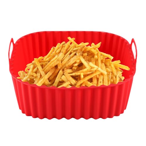 Silikon Fritteusen-Einsatz - Quadratischer Heißluftfritteuse,Antihaft-Backblech Küchengeschirr Zum Backen Von Kuchen Pizza von Generisch