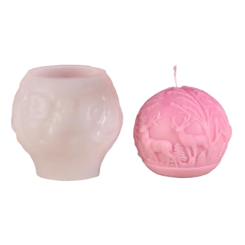 Silikon - Harz Festliche Weihnachtskugel, Wachshandwerk Form | 3D festliche Wachskerze Formen, kreative Ornamente Herstellung, handgemachte Urlaubsdekorationen -DIY - von Generisch