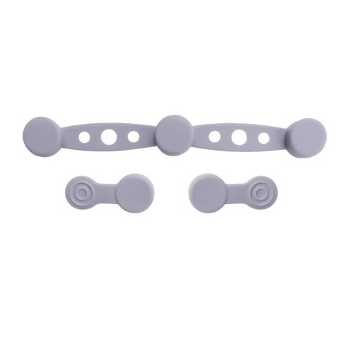 Silikon-Luftfritteusen-Schnalle mit eingebauten Magneten, magnetische Silikon-Schnalle, Set mit 1 langen und 2 kurzen Schnallen für Pergamentpapierhalter (grau) von Generisch