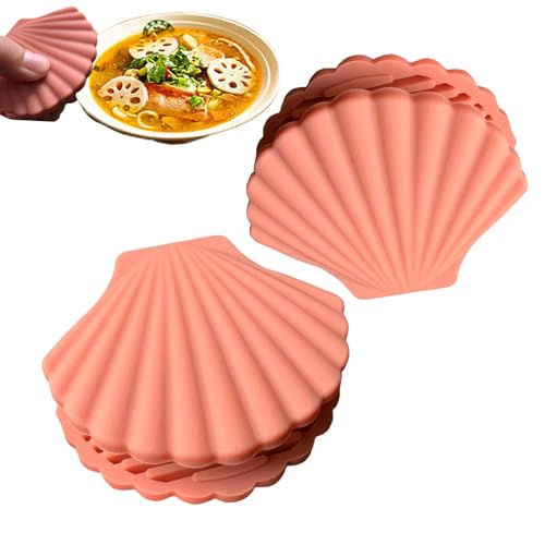 Silikon-Topfgriffabdeckung – Silikon-Heißgriffhalter | 2 Stück Muschelform hitzebeständige Silikongriffe für Töpfe und Pfannen – rutschfeste isolierte Topfgriffabdeckung, Küchenhelfer für sicheres von Generisch