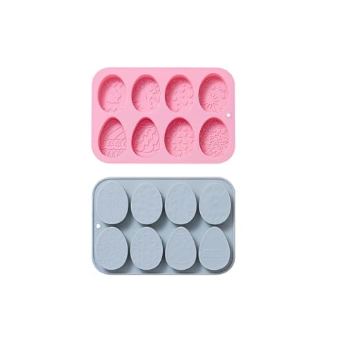 SilikonForm 2 Stück Osterei Form Silikon Schokolade Backwerkzeuge BackformBlau Rosa von Generisch