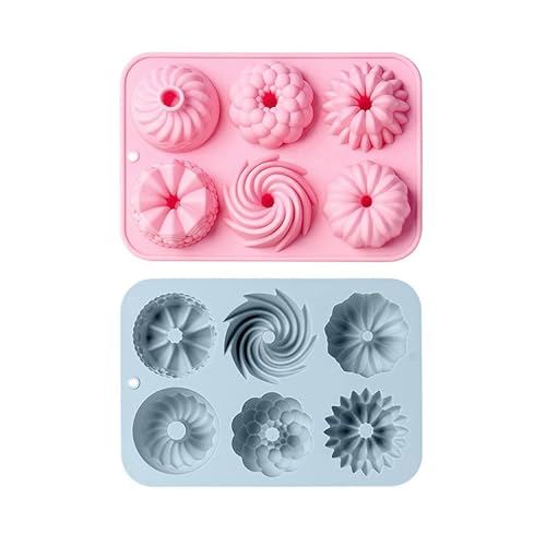 SilikonForm 2 Stück Silikonpudding Dessert Snack Backform FormBlau Rosa SilikonForm 2 Stück Silikonpudding Dessert Snack Backform FormBlau Rosa von Generisch