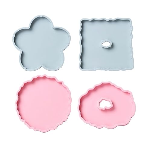 SilikonForm 4 Stück Unregelmäßiges Muster Silikon Schokolade Keks Pudding Snack FormBlau Rosa SilikonForm 4 Stück Unregelmäßiges Muster Silikon Schokolade Keks Pudding Snack FormBlau Rosa von Generisch