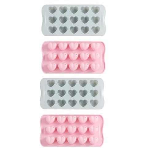 SilikonForm 4Pcs Liebe Muster Schokoladenpudding Keks Dessert Diy Backwerkzeug FormBlau Rosa von Generisch