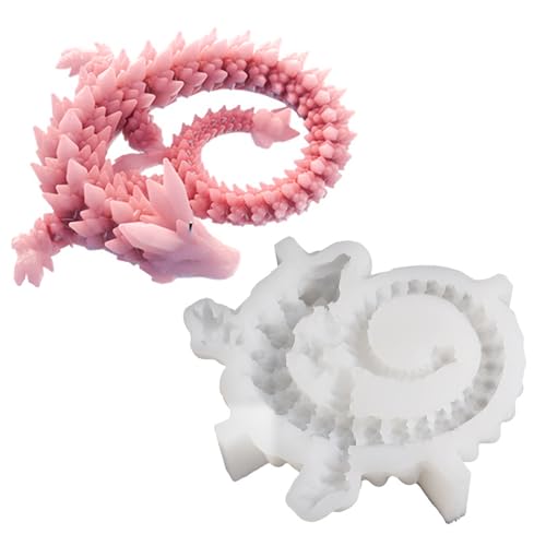 Silikonform, Resin Drachenform, Drachenformen Für Harz, Drachenkerzenformen | -3D-Epoxidharz-Silikonformen Für Fondant, Zuckerhandwerk, Kuchendekoration, Ton, Gips von Generisch