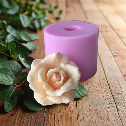 Handgefertigte Silikonform Rose/für Seifengießen oder Kerzen. Feine Details, leichtes Entformen, wiederverwendbar von Generisch