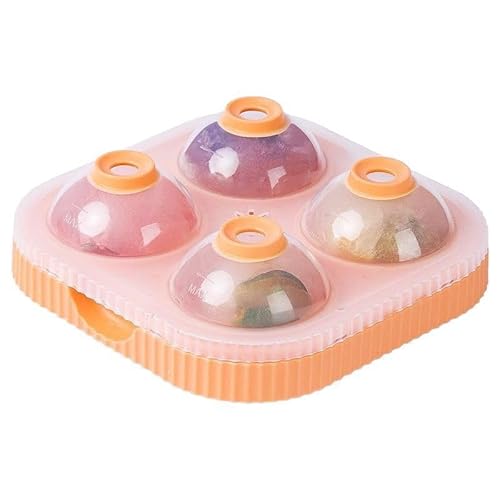 Silikonform Eiswürfel Form mit Deckel, leicht zu befüllen, runde Eisschale Silikon, leicht zu lösende Silikonschalenkugeln, handwerkliche Eismaschinen für den Backform Rechteckig (7-Orange, 17X7cm) von Generisch