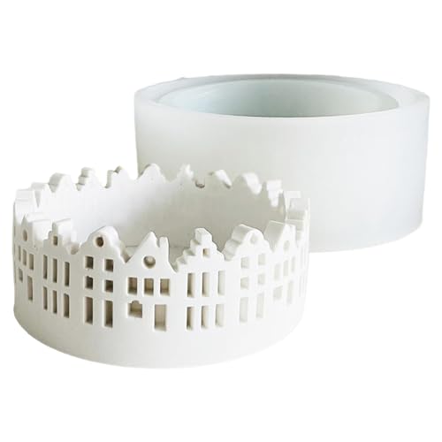 Silikonform Für Kerzenständer,Hohle Silikonform Gehäuse - Gadget Deko Gehäuse Handmade Mittelstück Für Seifenherstellung Hausbasteln Kuchen Küche | Küchen Kuchen Kerze Seife Tischdekoration Zuhause Wo von Generisch