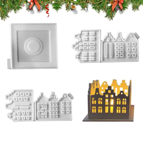 Silikonform Kerzenhalter Haus Silikon Gießform Kerzenhalter Haus Haus Kerzenständer Silikonform Gießformen Silikonform Häuser Teelichthalter Silikonform Weihnachten Deko Kerzenhalter Gießform von Generisch