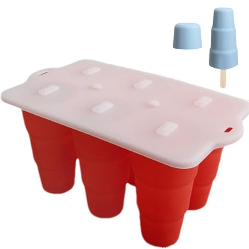 Silikonform für am Stiel, Eiscreme-Form, 6 Mulden, wiederverwendbar, auslaufsicher, Behälterform für Babyfütterung, Zahnen, Entlastung, Entwöhnung, Party Silikonform für am Stiel, Eiscreme-Form, 6 Mulden, wiederverwendbar, auslaufsicher, Behälterform für Babyfütterung, Zahnen, Entlastung, Entwöhnung, Party von Generisch
