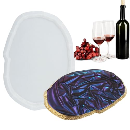 Silikonform – unregelmäßige -Snack-Tablett, Silikon-Epoxid-Tablett, -Tablett, Silikonform mit Rand, ovale Snack-Harz-Gussform mit Griff für Heimwerker, Handwerk, Schmuckhalter Silikonform – unregelmäßige -Snack-Tablett, Silikon-Epoxid-Tablett, -Tablett, Silikonform mit Rand, ovale Snack-Harz-Gussform mit Griff für Heimwerker, Handwerk, Schmuckhalter von Generisch