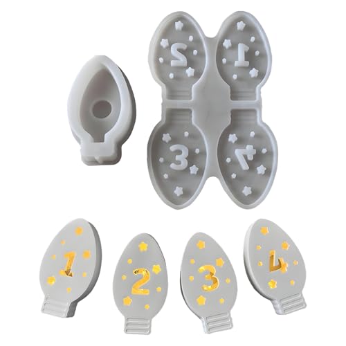 Silikonformen - Weihnachtsformen | Schokoladenform | Glühbirnenform Weihnachtskerzenformen | Wiederverwendbare Crafting -Werkzeuge Bastelmittel für Schokoladenseife Gips Epoxidharz Dekoration Teelicht von Generisch